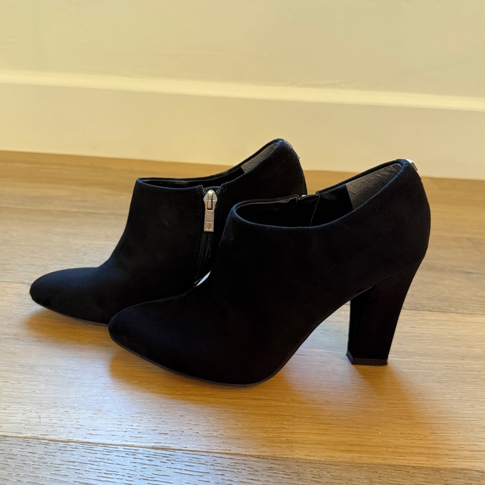 Ivanka Trump Black Suede Ankle Booties